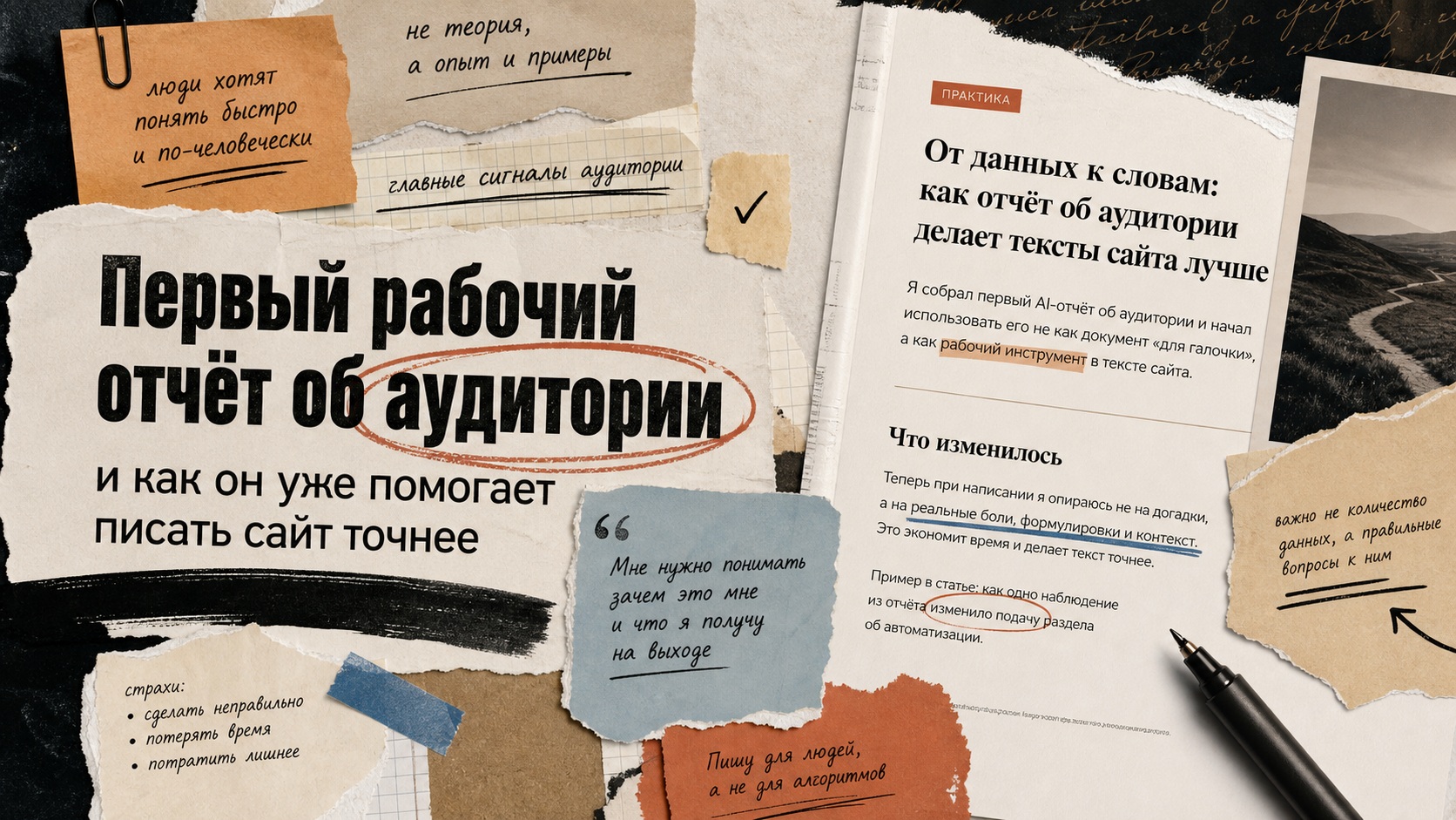 Первый AI-отчёт по ЦА, который начал работать на мой собственный сайт